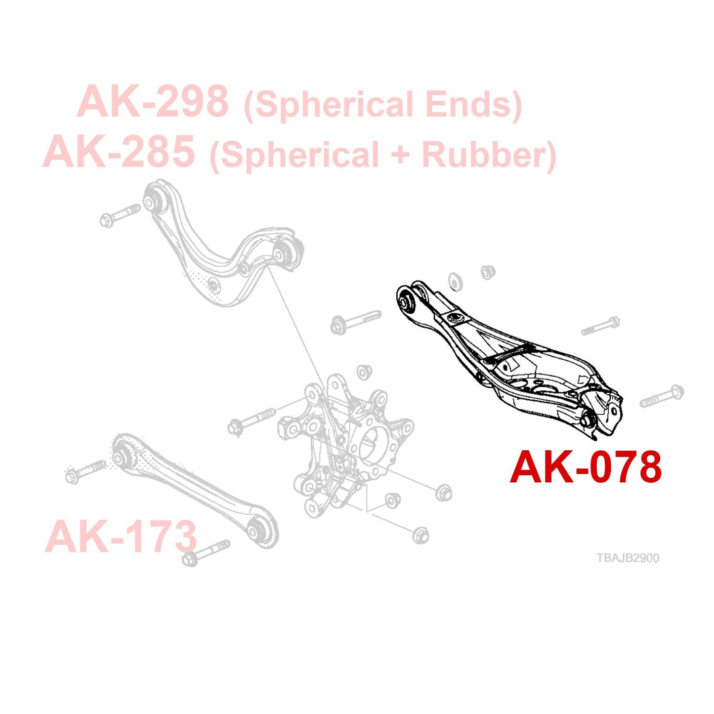 GODSPEED Honda Civic Type-R (FK8) 2017-21 Rear Adjustable Spring Bucket Lower Arms With Spherical Bearings
