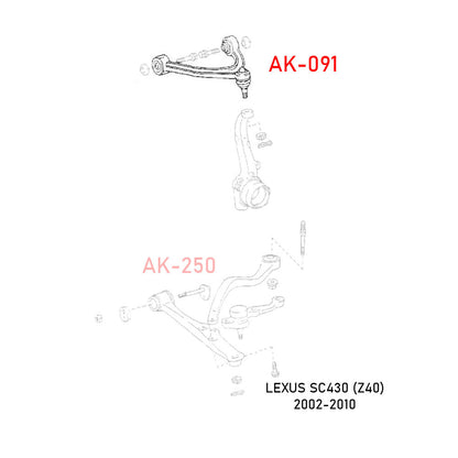 GODSPEED Lexus SC430 (Z40) 2002-10 Adjustable Front Upper Camber Arms With Ball Joints