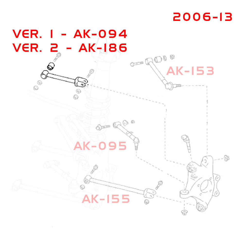 GODSPEED Lexus GS (S190) 2006-11 Adjustable Rear Upper Forward Arms - Ver. 1