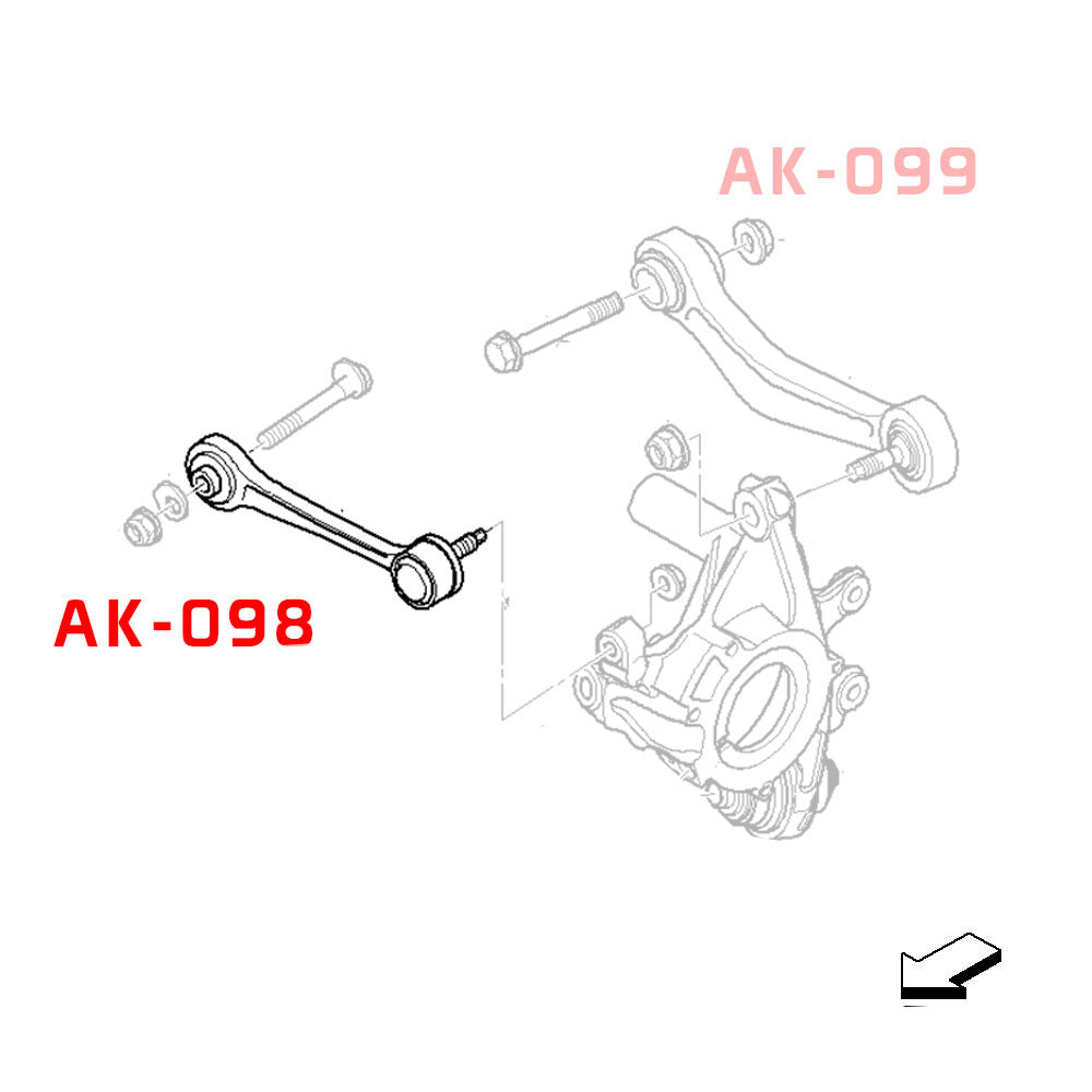 GODSPEED BMW 5-Series (E60/E61) 2004-10 Adjustable Rear Toe Arms With Spherical Bearings