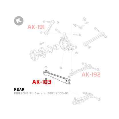 GODSPEED Porsche 911 (997) 2005-12 Adjustable Caster Rear Lower Arms With Spherical Bearings
