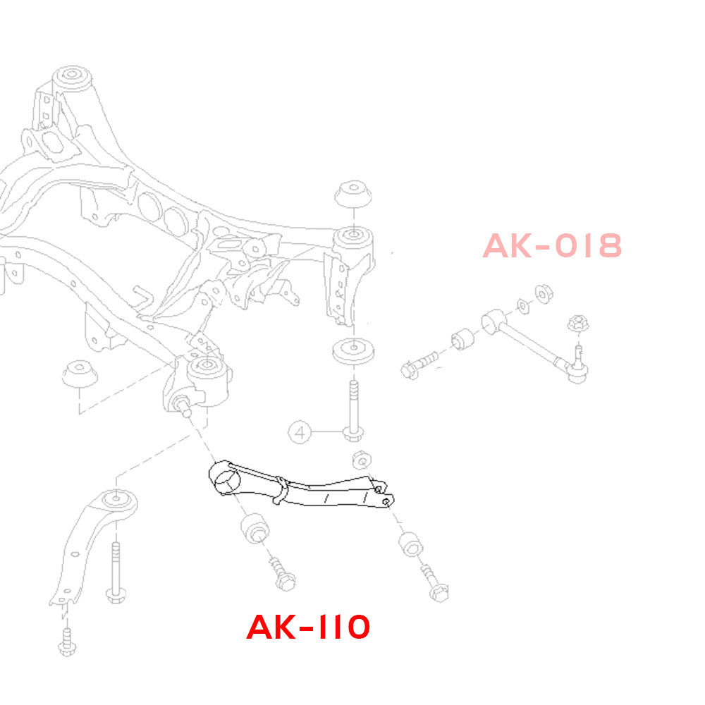 GODSPEED Subaru Outback (BM/BR) 2010-14 Adjustable Rear Trailing Arms With Spherical Bearings