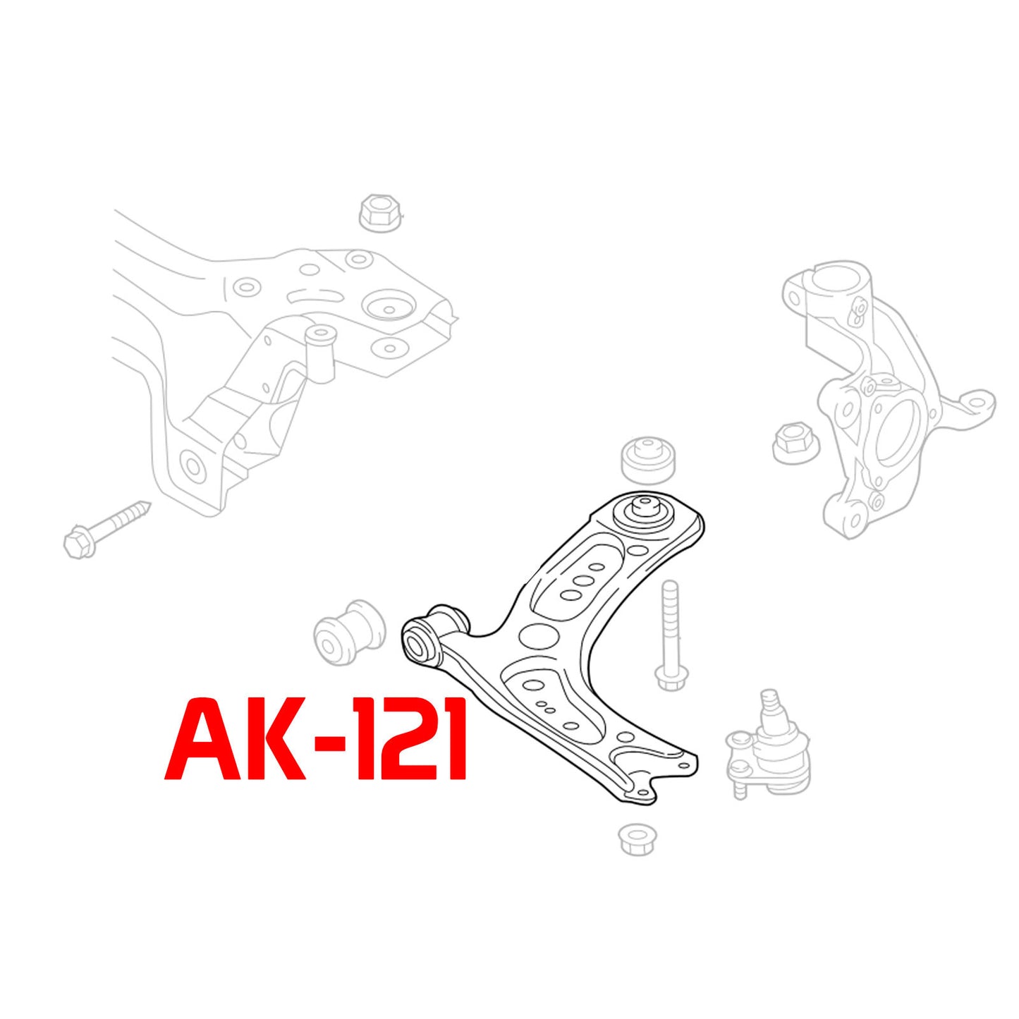 GODSPEED Audi A3 / A3 Quattro / RS3 / S3 (8V) 2015-20 Adjustable Front Lower Control Arms w/ Spherical Bearings