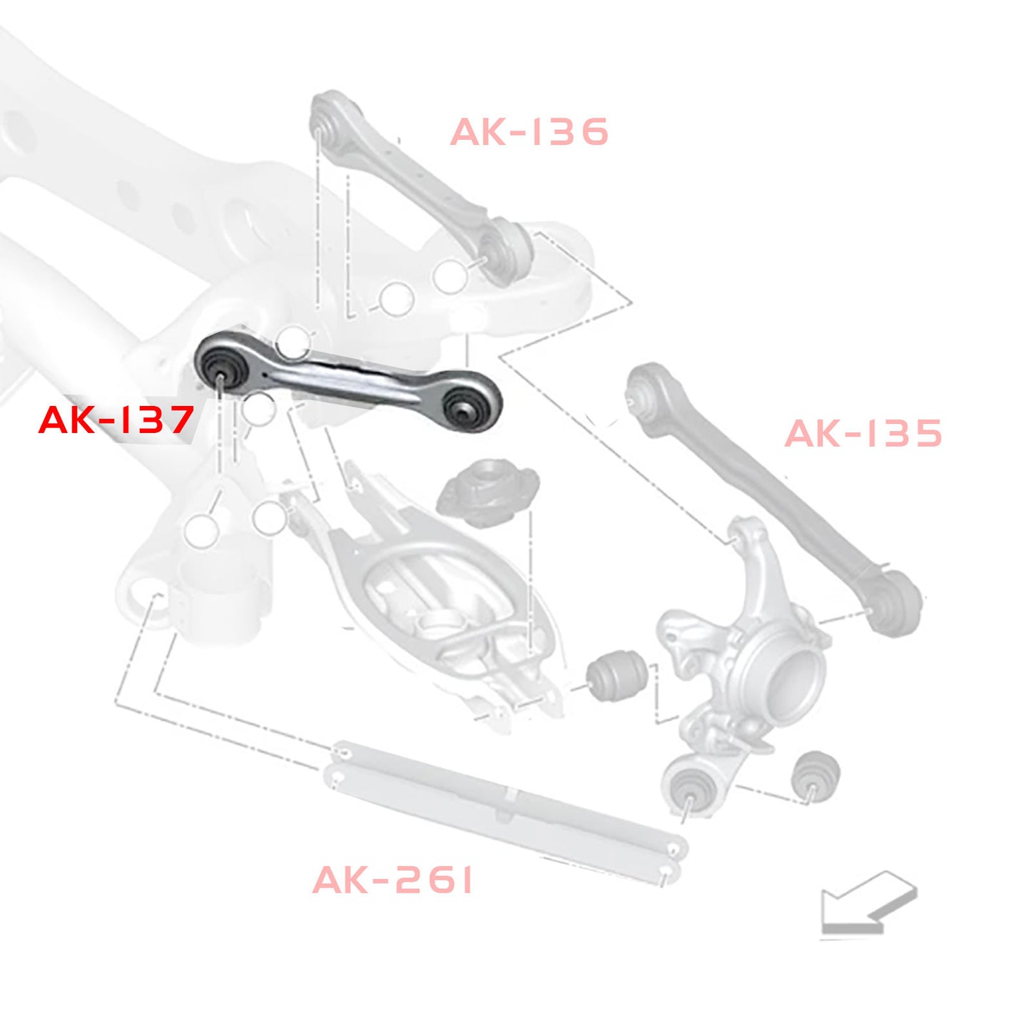 GODSPEED BMW 3-Series (E90/E91/E92/E93) 2006-11 Adjustable Toe Rear Lateral Links With Spherical Bearings