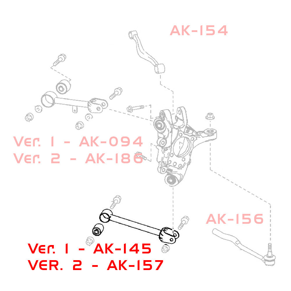 GODSPEED Lexus GS (L10) 2013-20 Adjustable Rear Lower Traction Arms With Spherical Bearings - Ver. 1