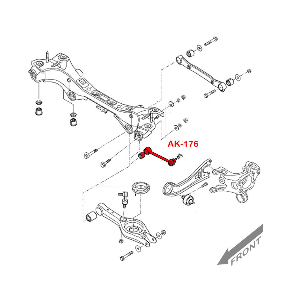 GODSPEED Hyundai Azera 2011-16 Adjustable Rear Toe Arms With Spherical Bearings, Ball Joints