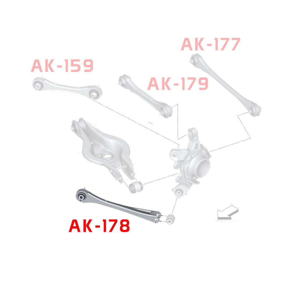 GODSPEED BMW 3-Series (F30/F31/F34) 2012-19 Adjustable Rear Trailing Arms With Spherical Bearings