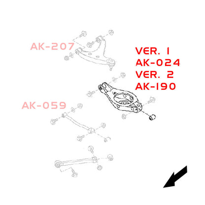 GODSPEED Infiniti G35 Sedan (V35) 2003-06 / G35 Coupe (V35) 2003-07 Adjustable Rear Toe Arms With Spherical Bearings - Spring Bucket Conversion Ver. 2