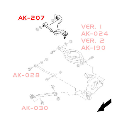 GODSPEED Inifniti G35 Coupe (V35) 2003-07 Adjustable Rear Upper Camber Arms With Spherical Bearings (GEN 2)