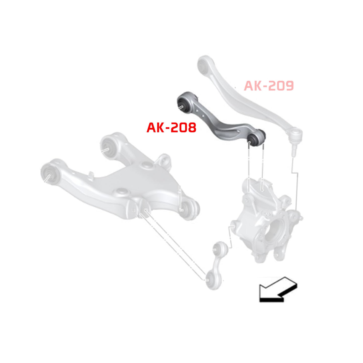 GODSPEED BMW 5-Series Sedan (F10) 2011-16 Adjustable Rear Upper Control Arms With Spherical Bearings