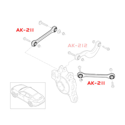 GODSPEED Porsche Panamera (970) 2010-16 Adjustable Toe Rear Lower Arms With Spherical Bearings