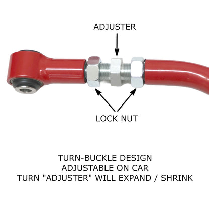 GODSPEED PROJECT Adjustable Rear Toe Arms with Spherical Bearings for Dodge Magnum (LX) 2005–2008