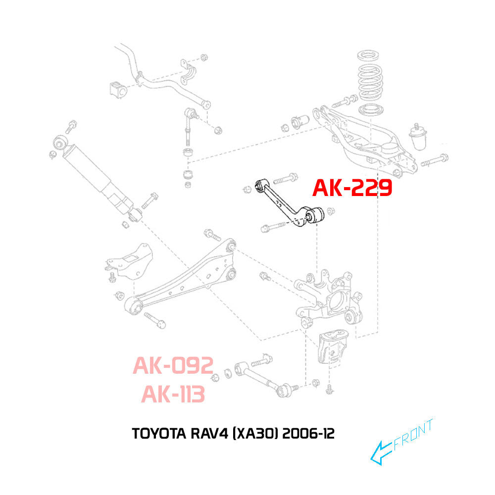 GODSPEED Toyota RAV4 (XA40) 2013-18 Adjustable Rear Upper Control Arms With Spherical Bearings