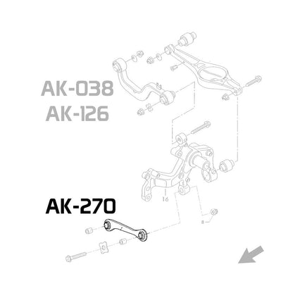 Godspeed Volkswagen EOS 2007-16 Adjustable Rear Toe Arms With Spherical Bearings