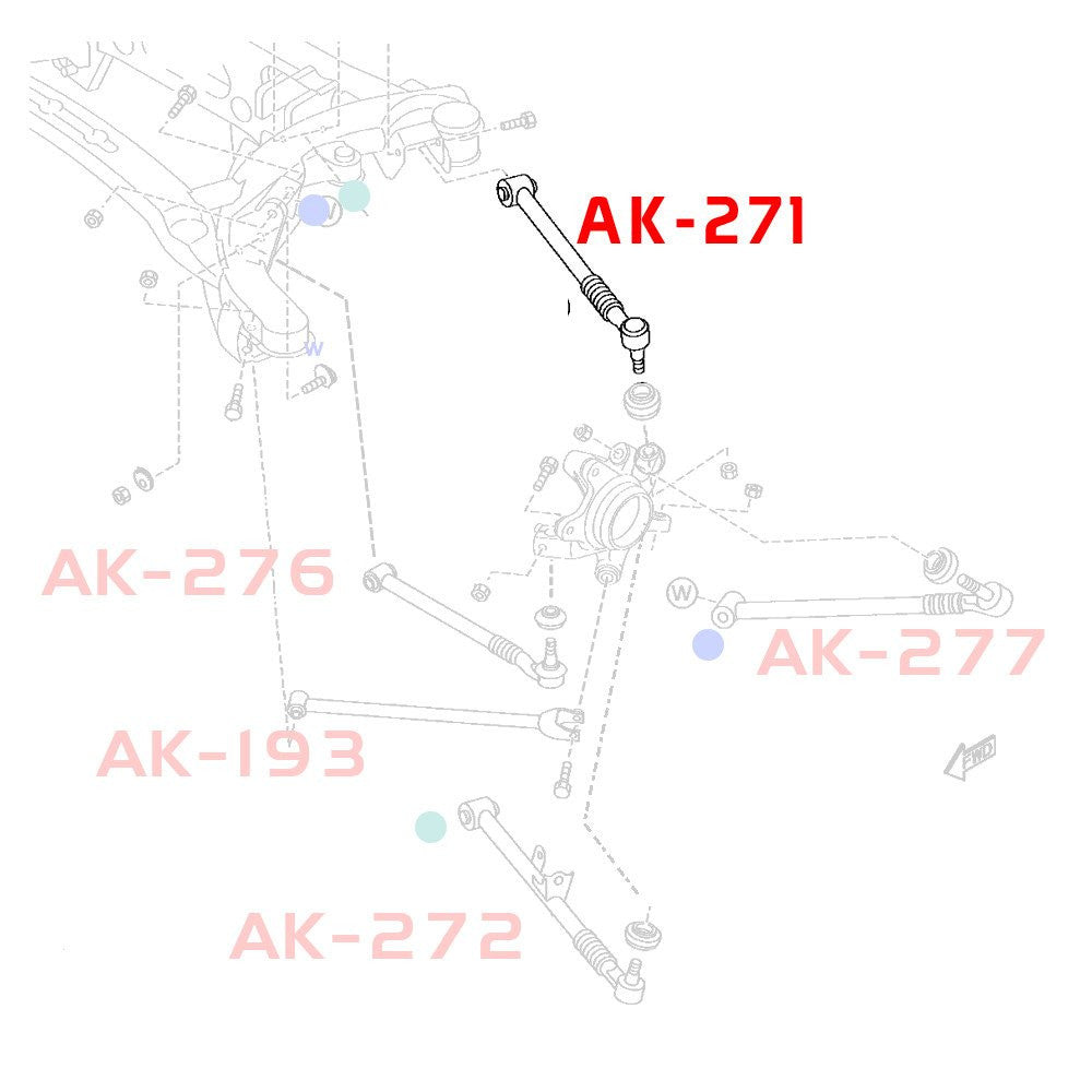 GODSPEED Mazda RX-8 (FE) 2004-11 Adjustable Rear Upper Trailing Arms With Spherical Bearings