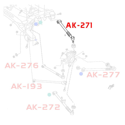GODSPEED Mazda RX-8 (FE) 2004-11 Adjustable Rear Upper Trailing Arms With Spherical Bearings