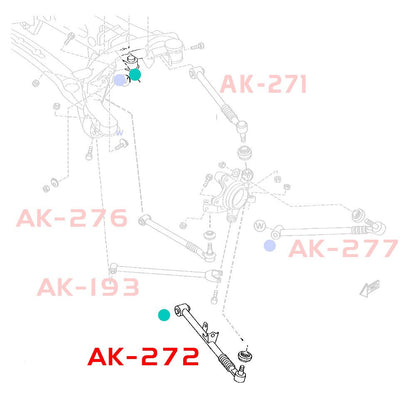 GODSPEED Mazda RX-8 (FE) 2004-11 Adjustable Rear Lower Lateral Arms With Spherical Bearings