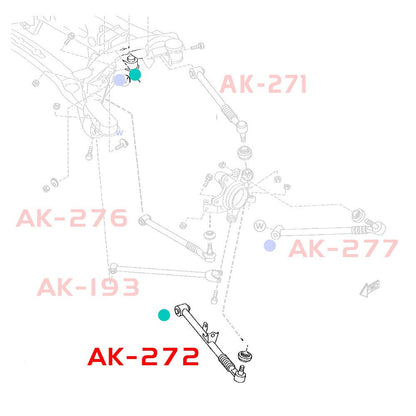 Godspeed Mazda RX-8 (FE) 2004-11 Adjustable Front/Rear Arms With Spherical Bearings