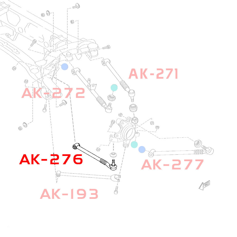 GODSPEED Mazda MX-5 Miata (NC) 2006-15 Adjustable Rear Toe Arms With Spherical Bearings