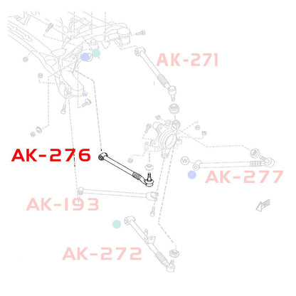 GODSPEED Mazda RX-8 (FE) 2004-11 Adjustable Rear Toe Arms With Spherical Bearings