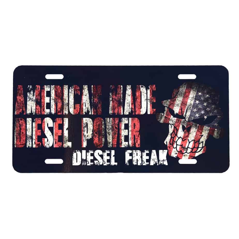 Diesel Freak American Flag License Plate