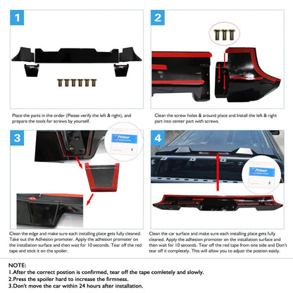 2014-2021 Toyota Tundra All Cab & Bed Size IKON Style Roof Spoiler ABS