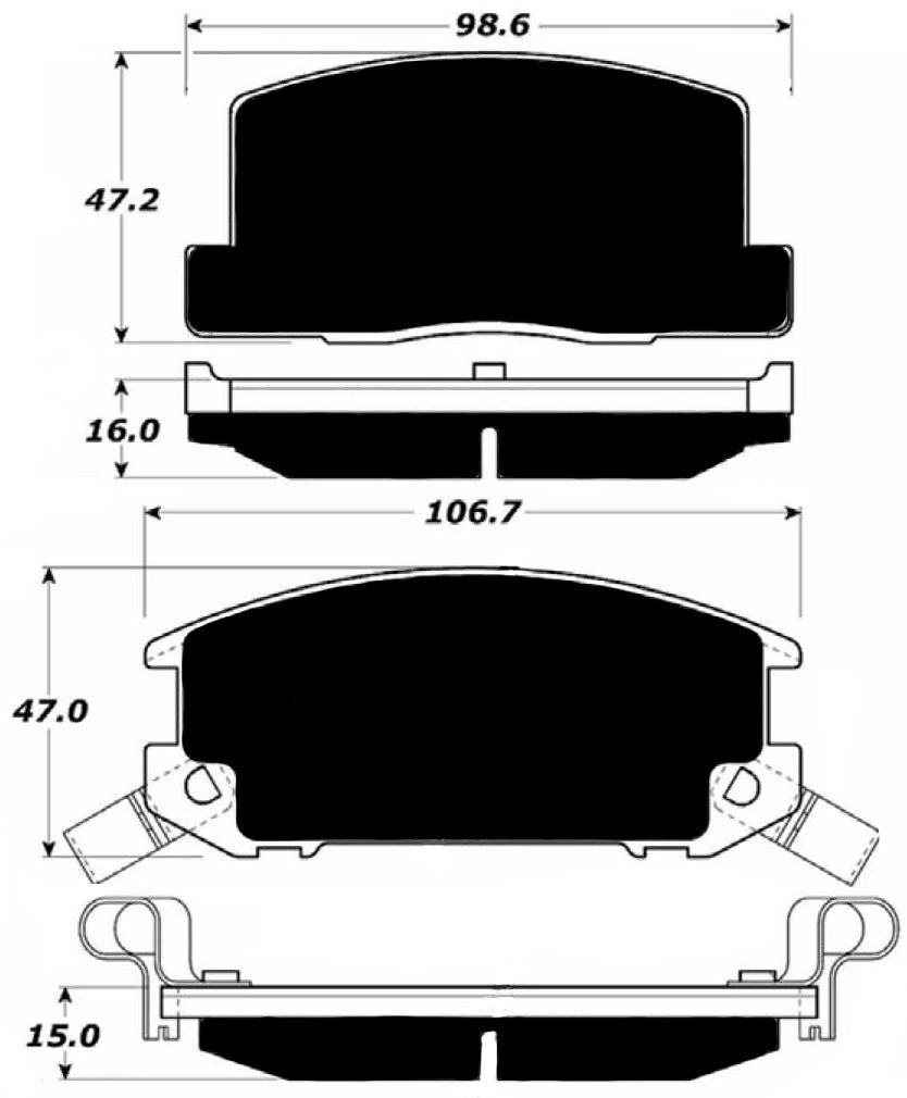 Porterfield Brake Pads for 1995 TOYOTA MR 2