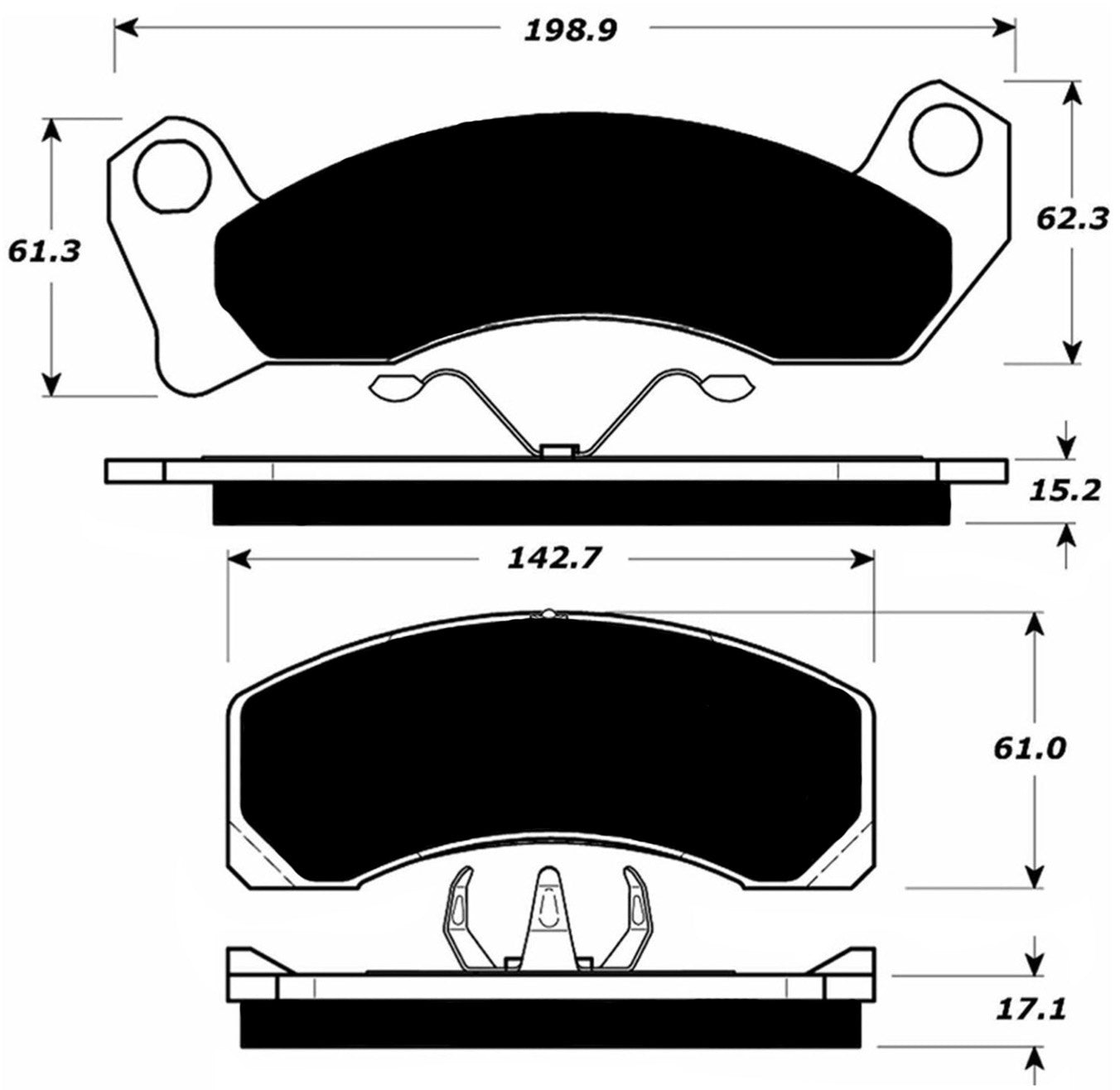 Porterfield Brake Pads for 1989 FORD MUSTANG V8