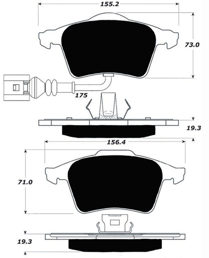 Porterfield Brake Pads for 2009 VOLKSWAGEN CC 3.6L VR6 FWD