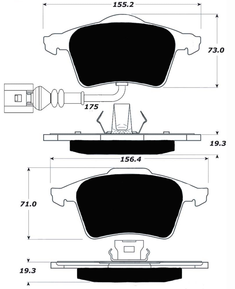 Porterfield Brake Pads for 2008 VOLKSWAGEN PASSAT 4-Motion 3.6L
