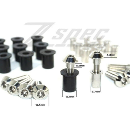 ZSPEC M6x25mm Titanium Shank/Shoulder Bolts, Well or Rivet Nuts, 10-Pack