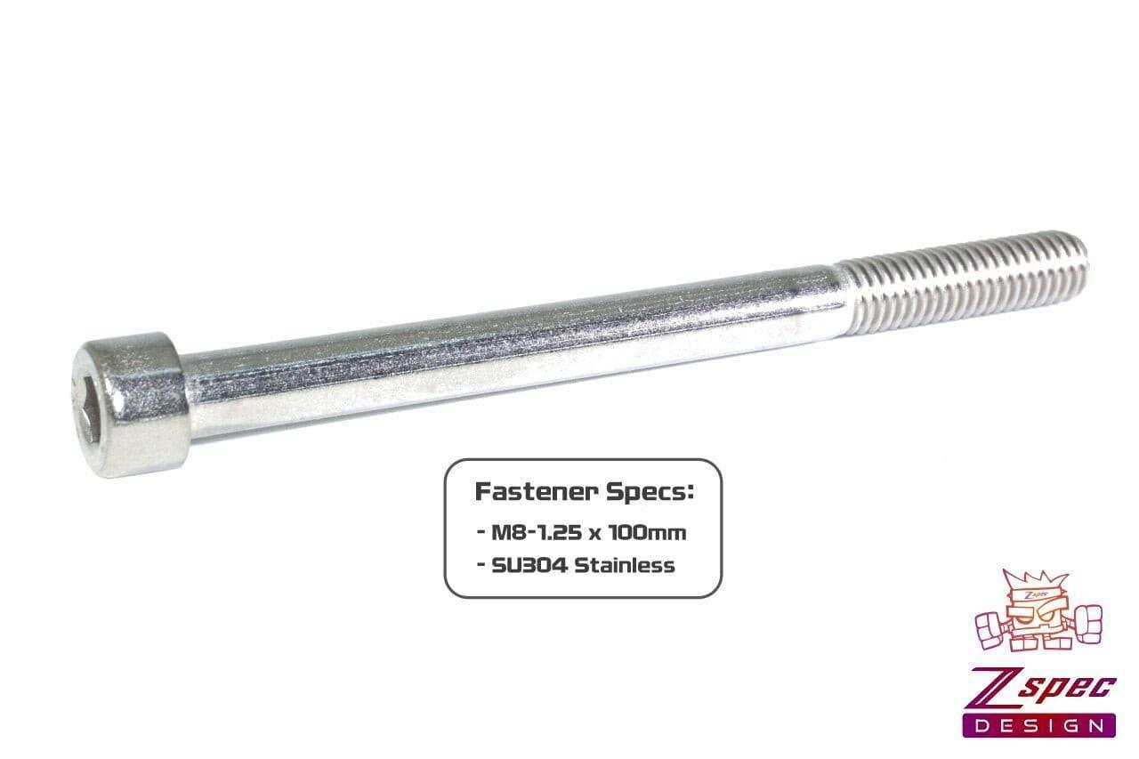ZSPEC M8-1.25x100mm Socket-Cap SHSC Fasteners, Stainless, 10-Pack