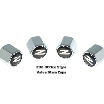 Chrome Valve Stem Tire Caps, Style: Nissan 300zx Z32