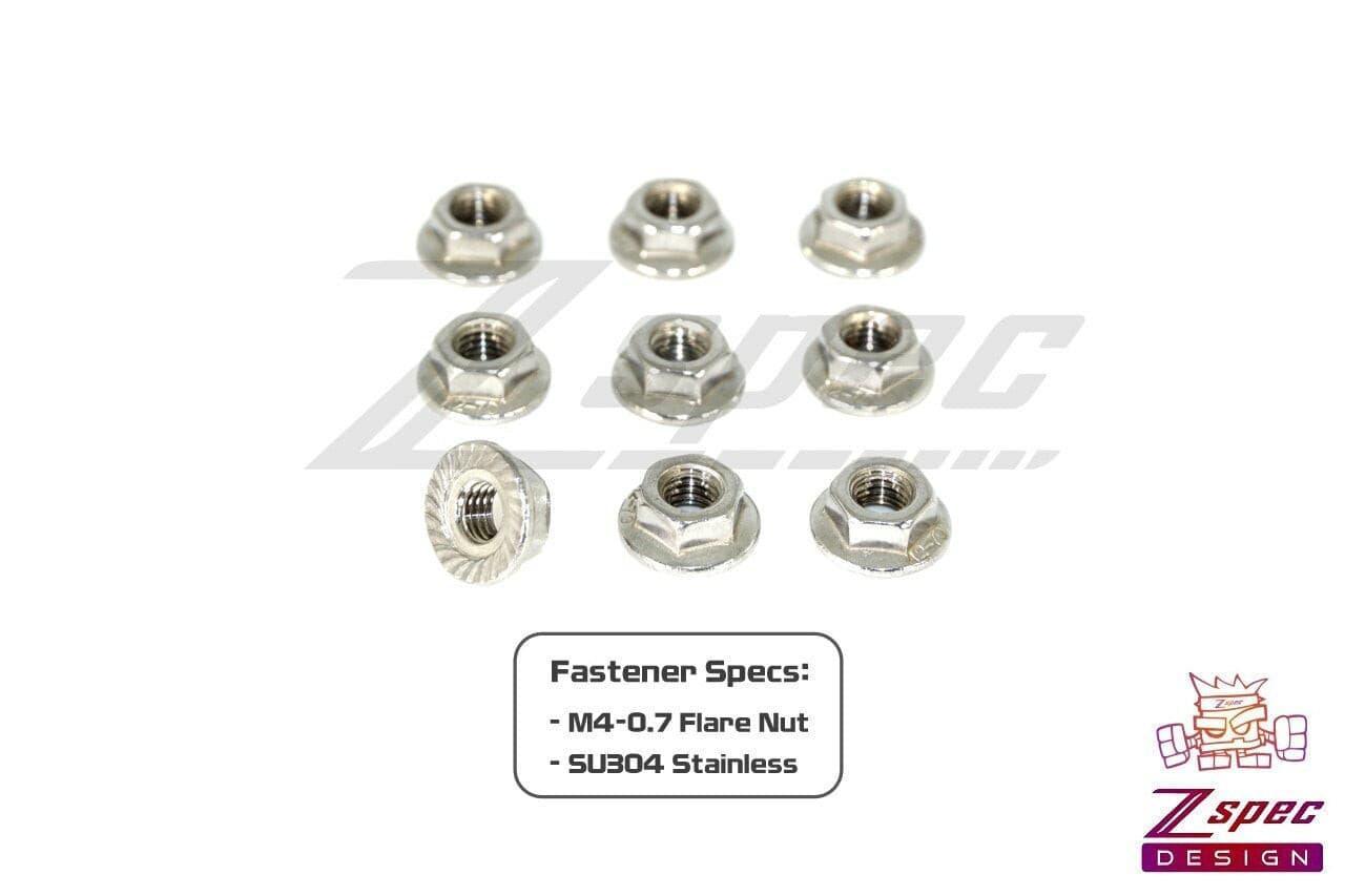 ZSPEC M4 Metric Flare Nuts, SUS304 Stainless Steel, 10-Pack