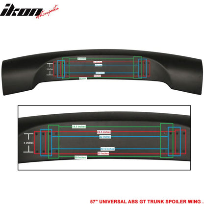 Honda 57"  Unpainted GT Style Adjustable Rear Trunk Spoiler Wing ABS