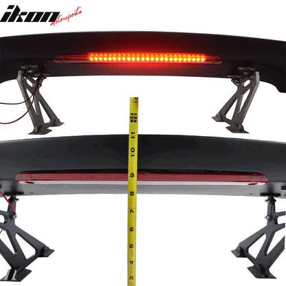 Universal 57in GT Trunk Spoiler & LED Brake Light Black ABS