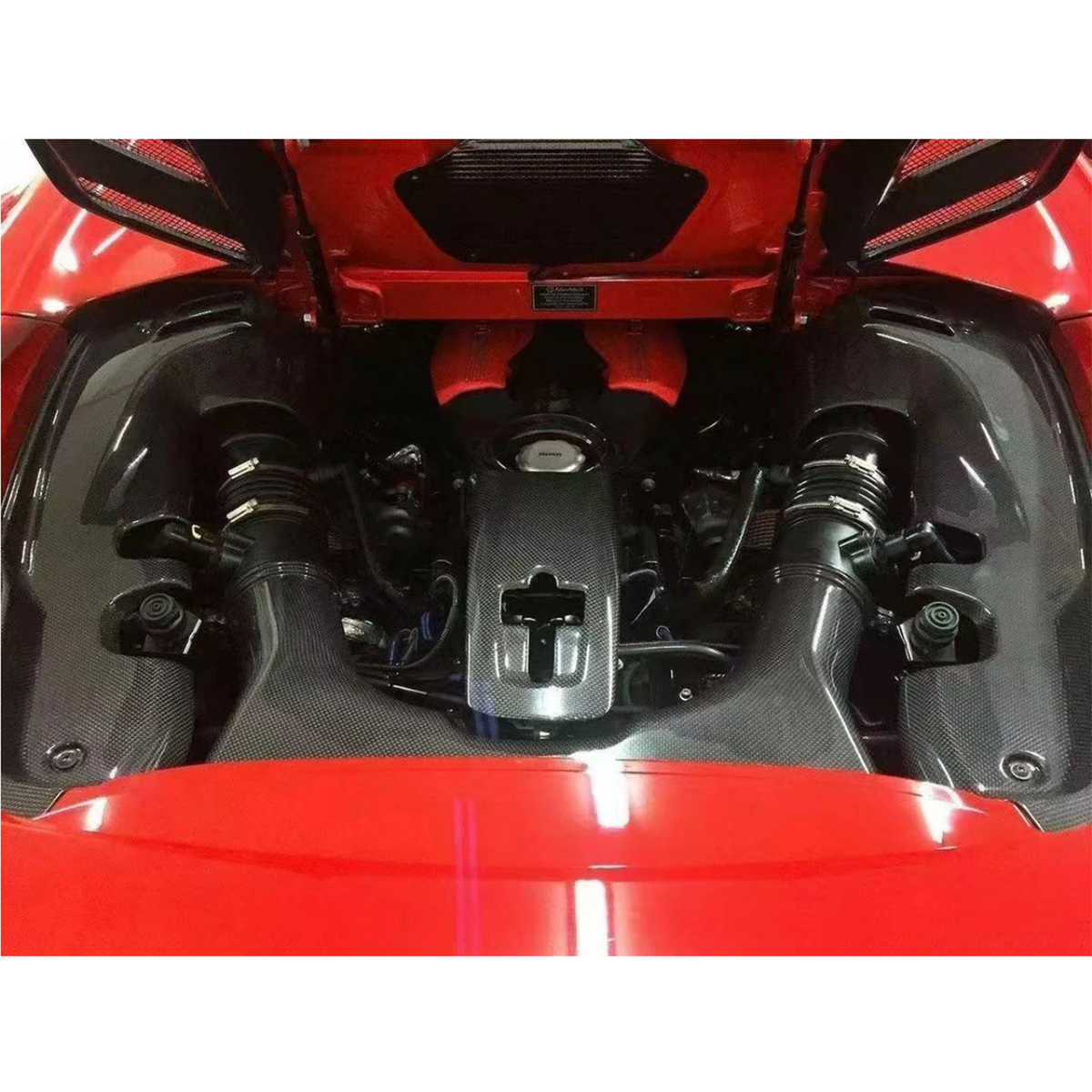 Dry Carbon Fiber Engine Bay Cover Set for Ferrari 488