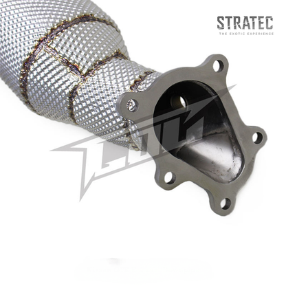 High‑Flow Catted Stainless Steel Downpipe with Heat Shield for Nissan GT‑R R35 3.8TT