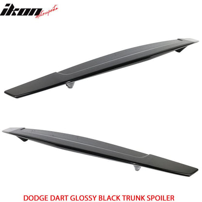 2013-2016 Dodge Dart Glossy Black Rear Trunk Spoiler 2 Post ABS Sedan