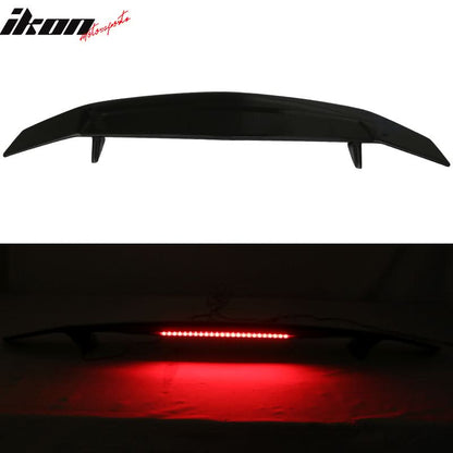 Universal 2 Post Gloss Rear Trunk Spoiler Wing w/ 3RD Brake Light ABS