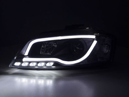 Audi A3 (8P 8PA) Black LED Headlights with Daytime Running Lights (2008-2012)