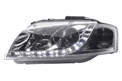 Audi A3 (8P / 8PA) Chrome LED Headlights with Daytime Running Lights (2003 - 2007)