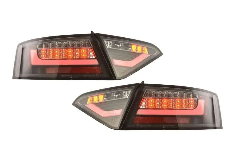 Audi A5 (B8 - 8T) Coupe Black Clear LED Bar Taillights (2007-2011)- For Halogen Models