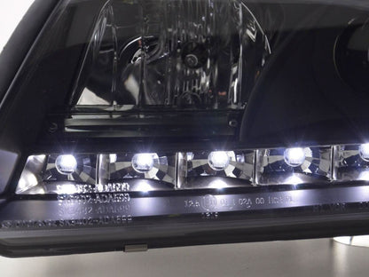 Audi A6 (C5 4B) Black LED Headlights with Daytime Running Lights (1997-2001)