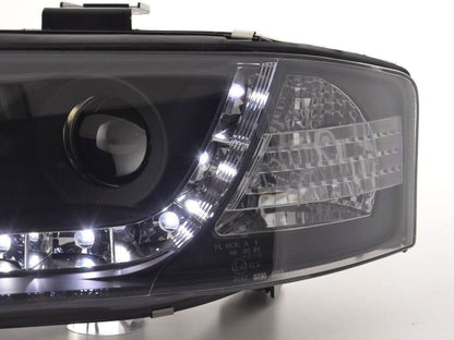 Audi A6 (C5 4B) Black LED Headlights with Daytime Running Lights (1997-2001)