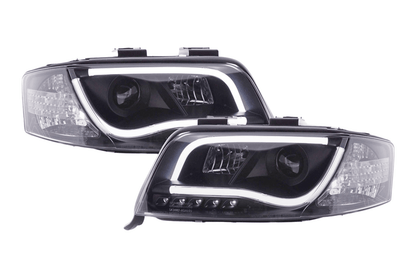 Audi A6 (C5 4B) Black LED Headlights with Daytime Running Lights (2001-2004)