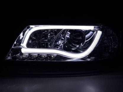 Audi A6 (C5 4B) Chrome LED Headlights with Daytime Running Lights (1997-2001)
