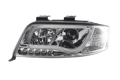 Audi A6 (C5 4B) Chrome LED Headlights with Daytime Running Lights (2001-2004) - With R87 approval
