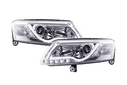 Audi A6 (C6 4F) Chrome LED Headlights with Daytime Running Lights (2004-2008)
