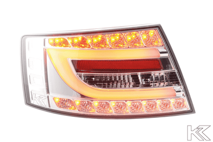 Audi A6 (C6/4F) Sedan Chrome Clear LED Taillights Set (2004-2008)